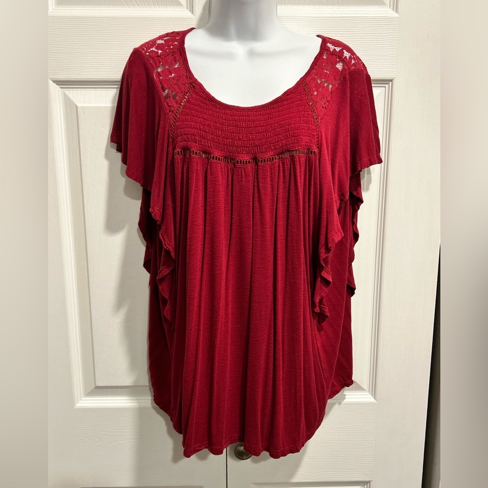 Jun & Ivy Short Sleeve Blouse, Size L